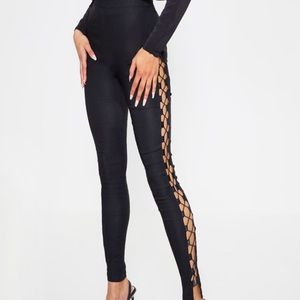 PLT - Anetta Lace Up Side Skinny Pants